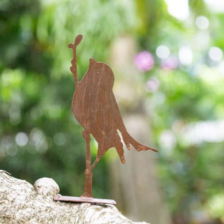 Bird with Pussy Willow Metal Cutout